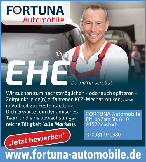 FORTUNA Automobile - Stellenangebot